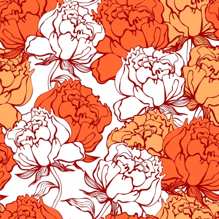 Rose flowers seamless ornamentのイラスト素材