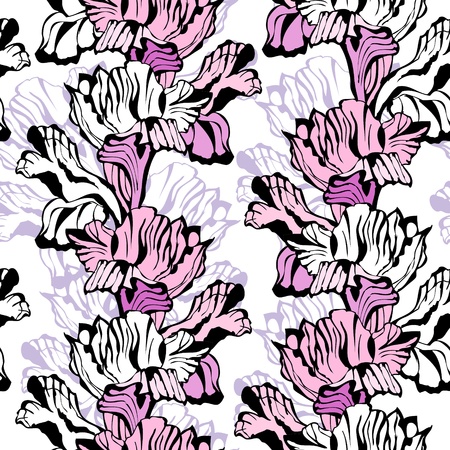 Iris seamless ornamentのイラスト素材