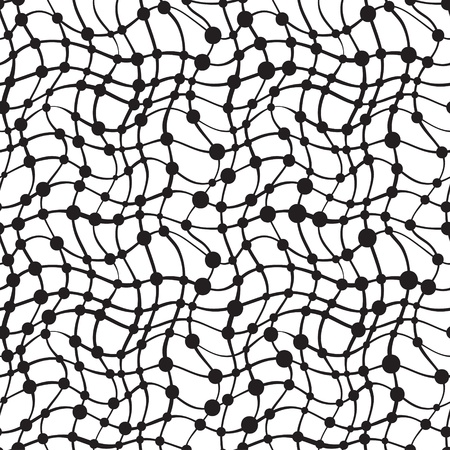 Seamless pattern with chaotic lines and dotsのイラスト素材