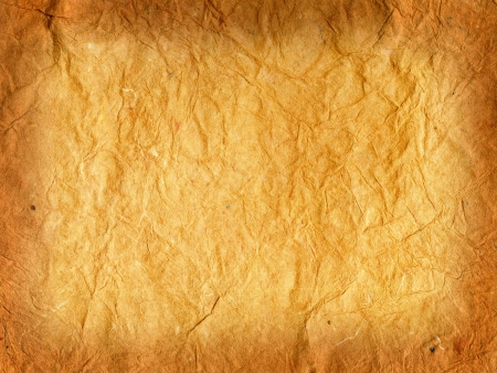 Old brown crumpled rice paperの写真素材