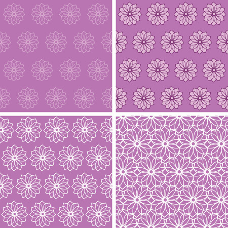 Set of floral seamless backgroundsのイラスト素材