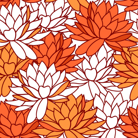 Stylish lotus flowers seamless backgroundのイラスト素材