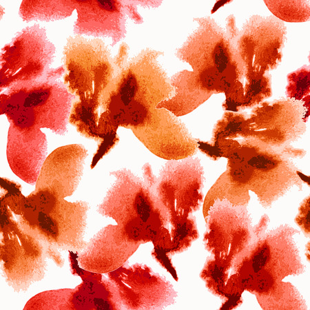 Floral seamless pattern. Vector watercolor flowers. Watercolor spots.のイラスト素材