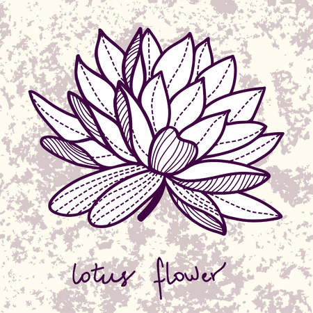 ylish lotus flower on grunge backgroundのイラスト素材