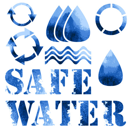 Blue eco poster, recycle signs and textのイラスト素材