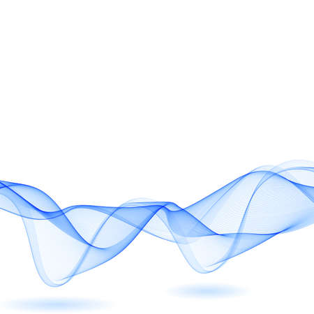 Abstract smooth color wave vector. Curve flow blue motion illustration. Smoke design. Vector lines.のイラスト素材