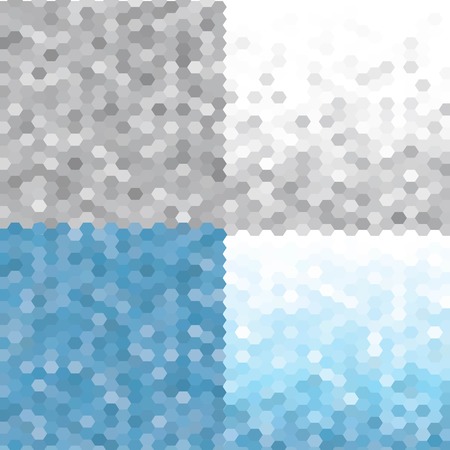 Triangle pattern set Frosty Morning . Vector seamless geometric backgrounds. eps 10のイラスト素材