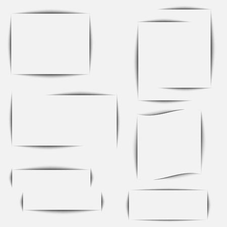 Paper sheet shadow effect. Vector transparent realistic shadows set for advertising banner templates.Vector shadow with multiply layer effect. eps 10のイラスト素材