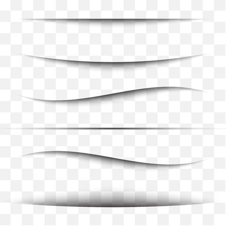 Page divider. Transparent realistic paper shadow effect set. Web banner. Element for advertising and promotion. Vector illustration for your design, template and site.のイラスト素材