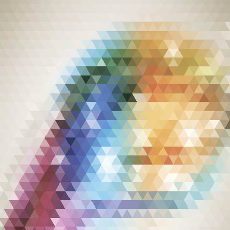 Dark Multicolor vector gradient triangles texture with a heart in a centre. Abstract illustration...