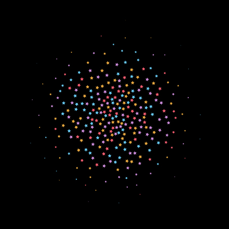 colored stars, splash. Black Background - Vector Graphのイラスト素材