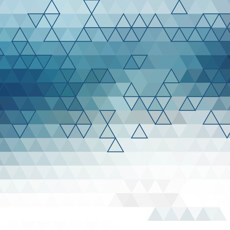 Abstract blue geometric background with transparent triangles. Vector illustration. Brochure design....