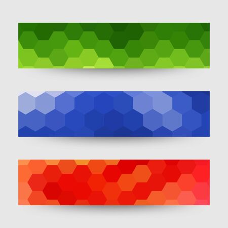 Set of colored honeycombs. advertising layouts - Abstract vector backgroundのイラスト素材