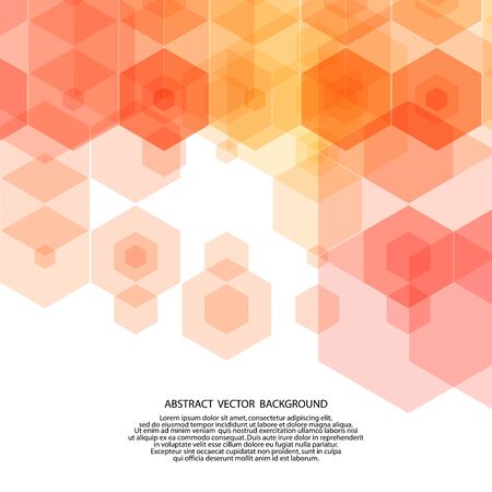 abstract background. layout for advertising red orange hexagons. eps 10のイラスト素材