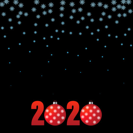 black background with numbers. Vector Christmas background