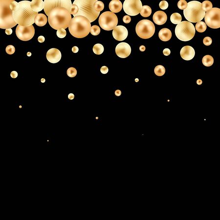 Vector golden shiny circles on black backgroundのイラスト素材