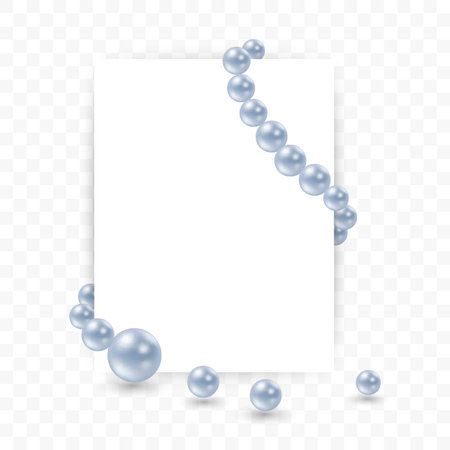 banner with pearls on a light cricket backgroundのイラスト素材