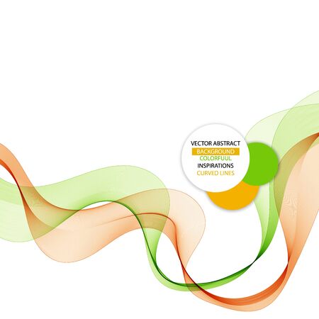 Abstract wave. green and orange line. vector pattern. eps 10のイラスト素材