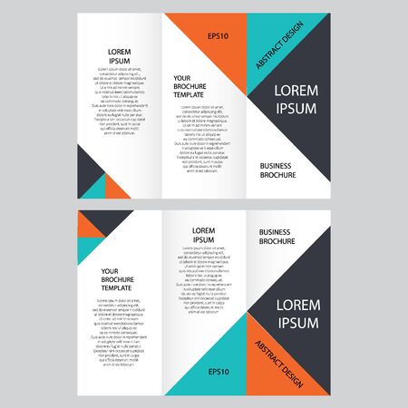 Brochure template layout design. Corporate business annual report, catalog, magazine, flyer layout. Creative modern vibrant concept with triangular shapes.のイラスト素材