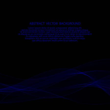 blue neon wave. vector abstract lines. template for advertisingのイラスト素材