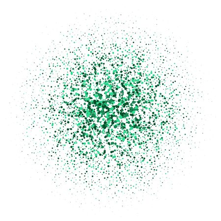 Colorful burst of flowers graphic on a white background. green shine, flickerのイラスト素材