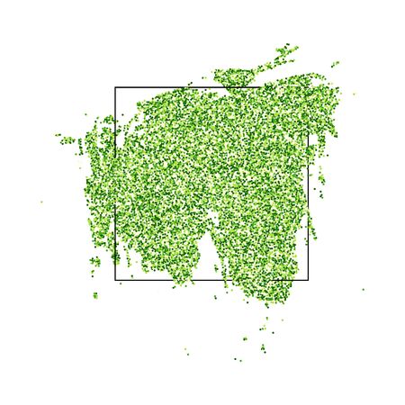 Vector green glitter brush strokes isolated at white backgroundのイラスト素材