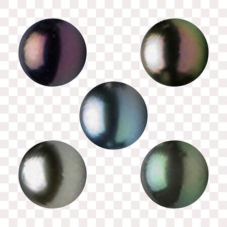 set of dark color balls. pearlsのイラスト素材