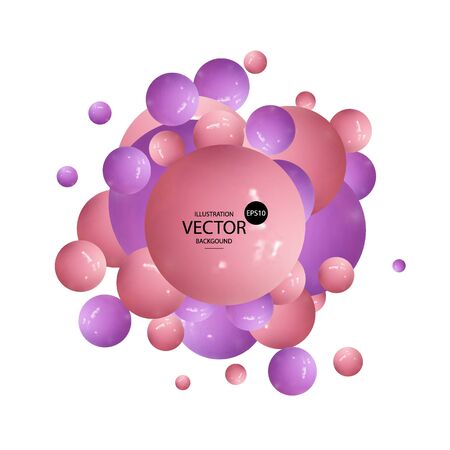 Vector illustration with multicolored bubbles. balls or spheres.のイラスト素材