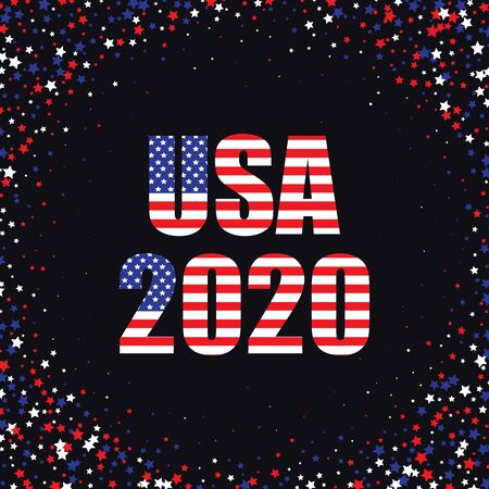 Banner or poster of the USA national flag color. Vector illustration American flag patriotic. Silhouette USA flag countryのイラスト素材