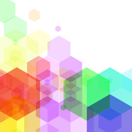 Blue hexagon background. Geometric abstraction