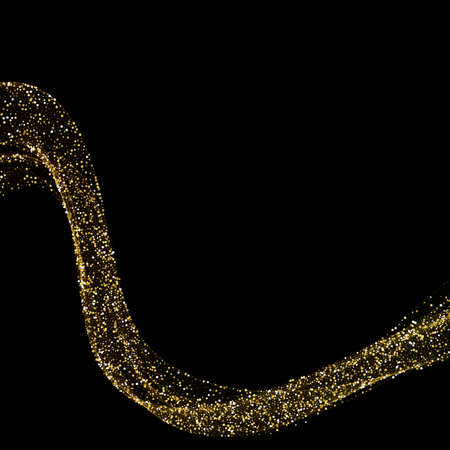 The Glitter wave with Sparkles magic pieces of golds. Diagonal curve path from one corner of the image to the opposite. eps 10の写真素材