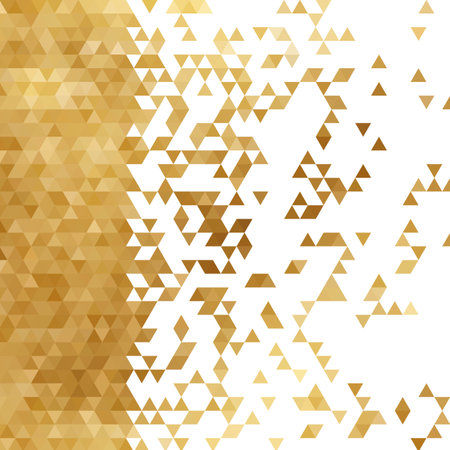 Gold vector polygonal pattern. Geometric background. Triangle. Mosaic gradientのイラスト素材