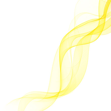 Yellow wavy transparent lines. Background wave.のイラスト素材