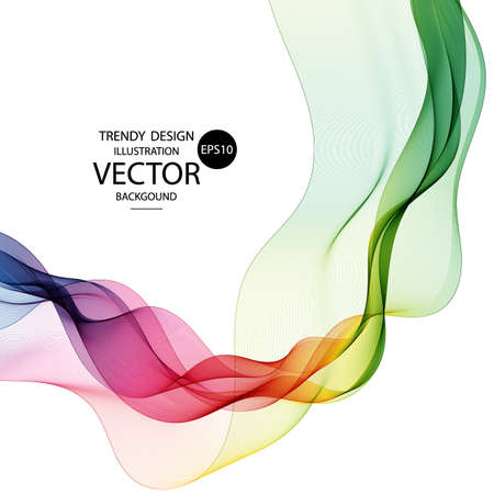 Abstract smooth color wave vector. Curve flow blue motion illustration. Smoke design. Vector lines.のイラスト素材