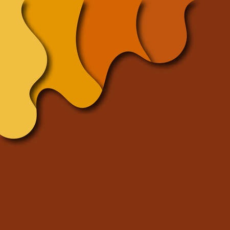 Cardboard multilayer 3D texture background. Abstract topography concept design or flowing fluid illustration for website template. Smooth origami paper art shape cutのイラスト素材