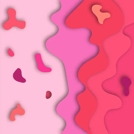 Colorful gradient cover design. futuristic illustration of bright multicolored wavy paper layers. Abstract creative background with fluid color shapes. Dynamic papercut modern banner templateのイラスト素材