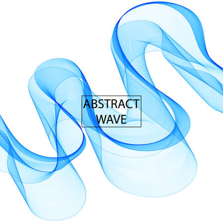 Abstract smooth color wave vector. Curve flow blue motion illustration. Smoke design. Vector lines.のイラスト素材