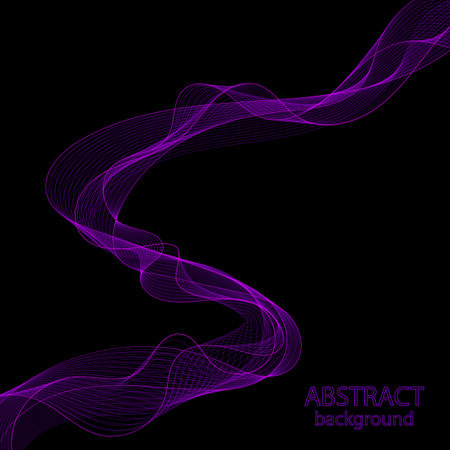 Purple neon wave. Modern design element.のイラスト素材
