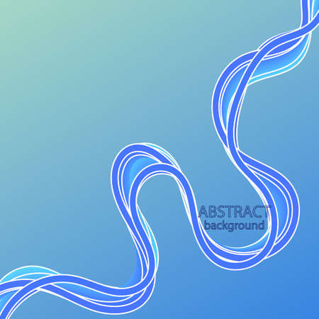 Blue volumetric wave. 3d lines. Modern design elementのイラスト素材