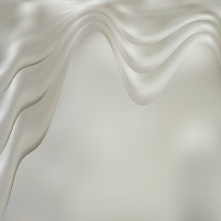 Crumpled and wavy, luxury red silk or satin fabric with smooth surface area 3d realistic abstract background with copy space. Delicate velvet texture, silky textile, elegant tissue illustrationのイラスト素材