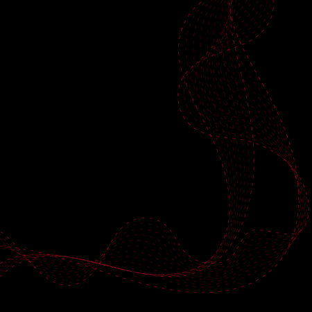 Neon red wave on a black background. Modern design for layout. Free space for text.のイラスト素材