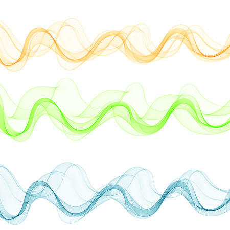 Set of colored abstract vector waves. background pictureのイラスト素材