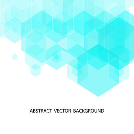 Geometric shapes background. Colorful mosaic pattern. Blue hexagonsのイラスト素材