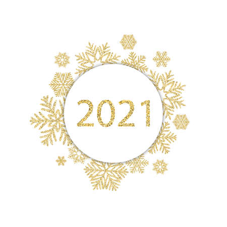 Shiny festive background. Postcard cover. New Year Christmas. Circle of snowflakesのイラスト素材