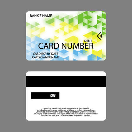 Set of discount cards with geometric design. Multicolored triangles, modern design for decorationのイラスト素材