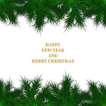 Festive postcard. Christmas background. Tree branchesのイラスト素材