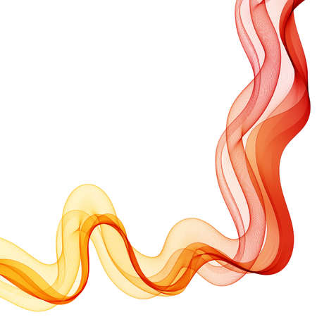 Transparent colored vector wave flow on a white background. Vector abstract background.のイラスト素材