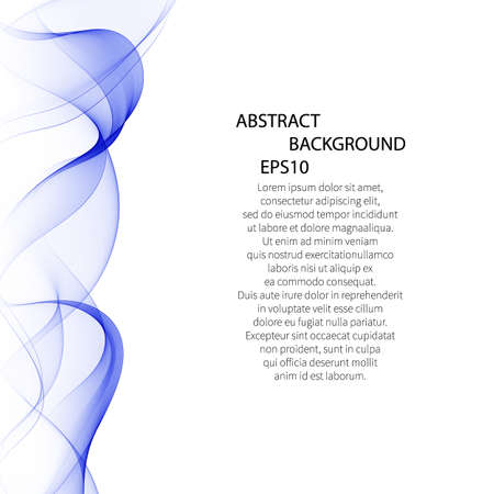 Abstract smooth color wave vector. Curve flow blue motion illustration. Smoke design. Vector lines.のイラスト素材