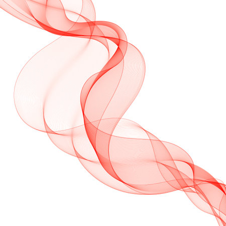 Beautiful red fractal. Waved Background. Vector Illustrationのイラスト素材