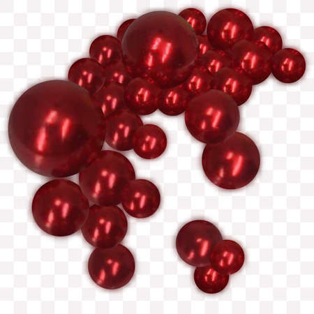 Red shiny beads. Pearls Abstract backgroundのイラスト素材